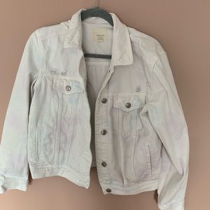 White and Tiedie American eagle jean jacket